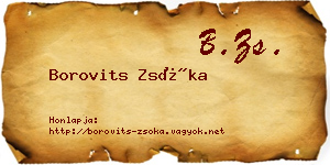 Borovits Zsóka névjegykártya